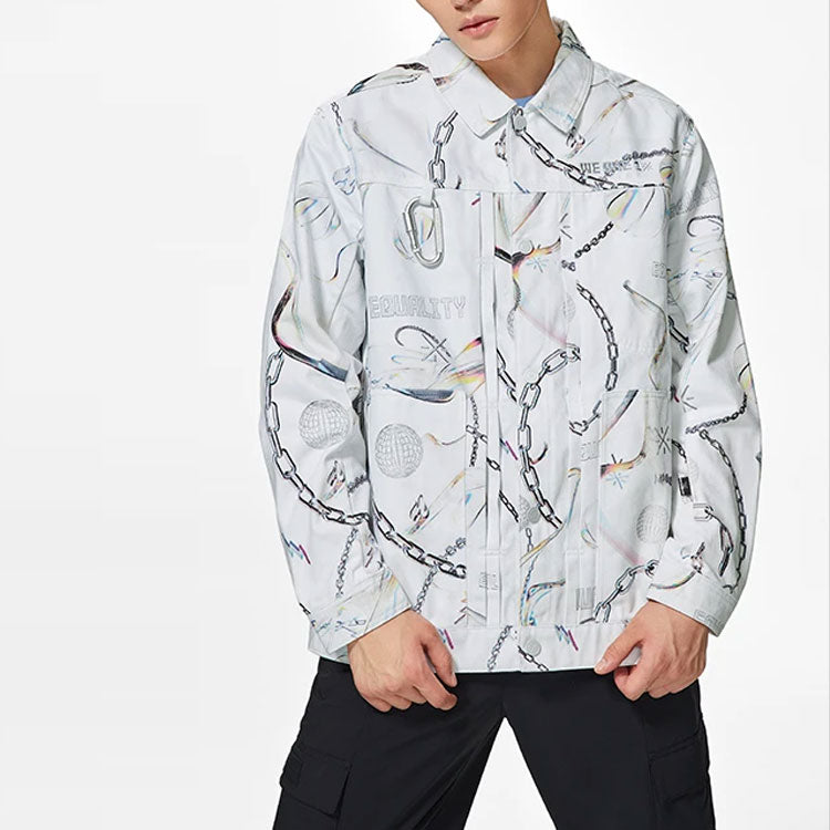 Li-Ning x Glare Way Of Wade Graphic Jacket 'White Grey' AFDS475-2