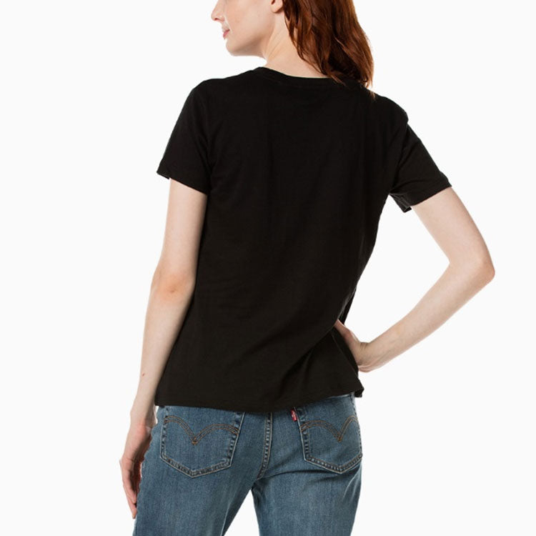 Levis Logo Printing Round Neck Short Sleeve Black T-Shirt 17369-0201