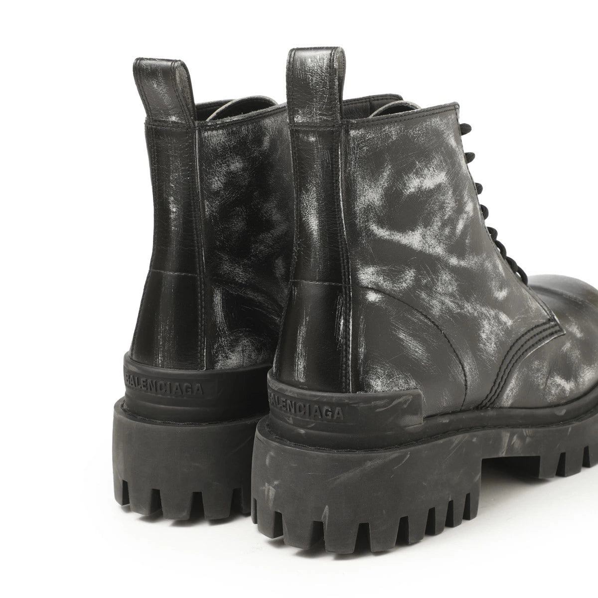 Balenciaga Strike Ankle Boots 'Washed Out Black Leather' 589338WBEF19010