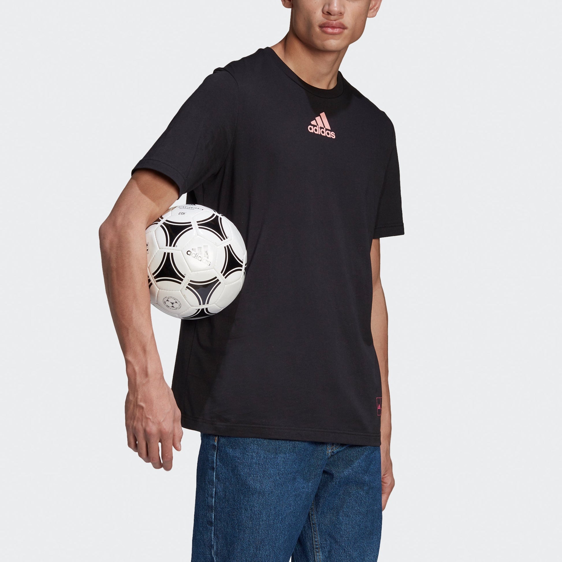 adidas Pred. Instinct Casual Sports Alphabet Printing Short Sleeve Black GE4648