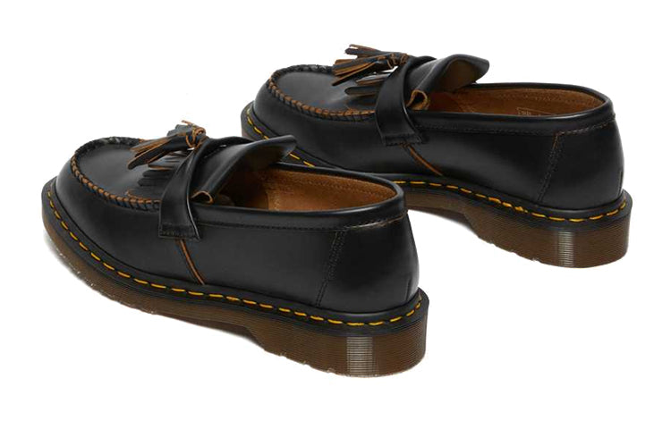 Dr. Martens Vintage Made in England Quilon Leather Tassel Loafers 'Black' 26891001