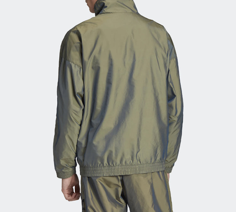 adidas originals Rainbow Cardigan Sports Zipper Jacket Metallic Green GD4512