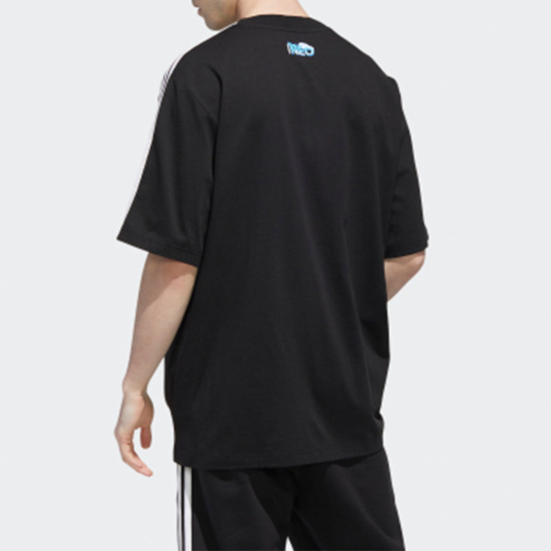 Men's adidas neo Donald Duck Sports Short Sleeve Black T-Shirt GJ5647