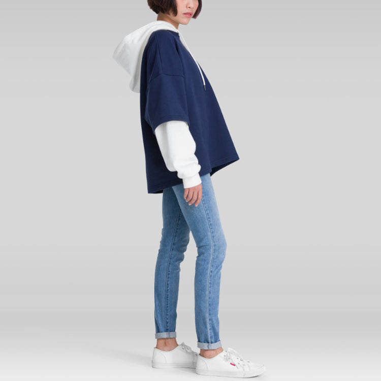 (WMNS) Levi's Splicing Casual Hoodie 'Blue' 15771-0001