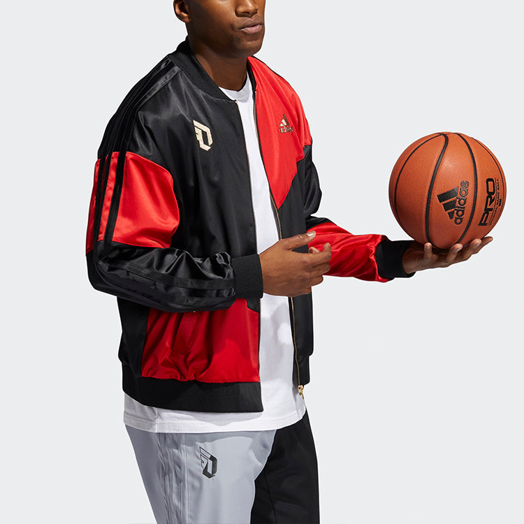 adidas Cny Dame Jacket Logo Basketball Sports Black Red GM5137