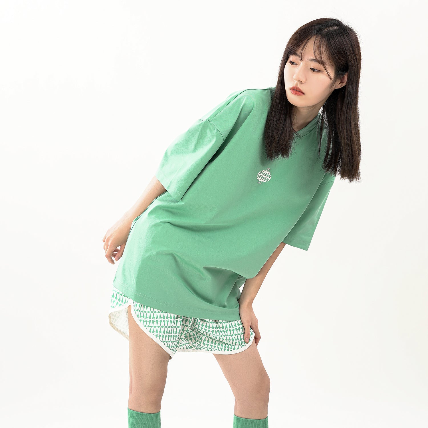 ASICS x 8ON8 Crossover Logo Sports Loose Round Neck Short Sleeve Couple Style Ocean Green 2203A122-300