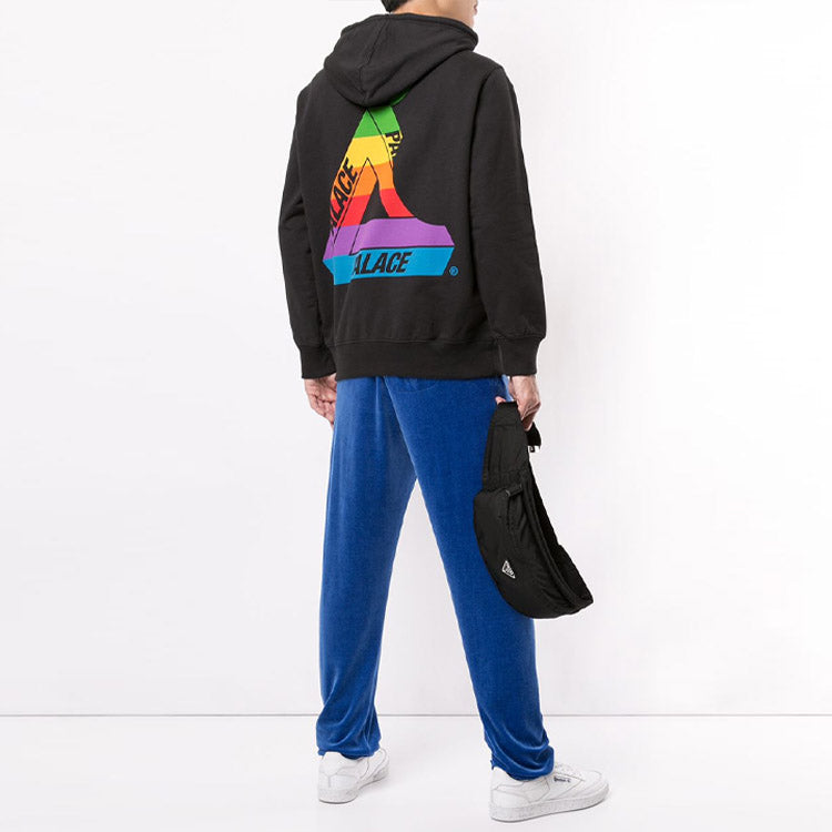 PALACE SS19 Jobsworth Hood Triangle Logo Pattern Black P16HD048