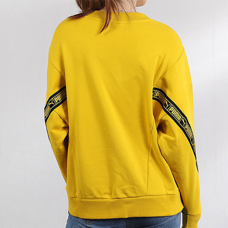 (WMNS) PUMA Classic Tape Sweater 'Yellow Black' 596019-20