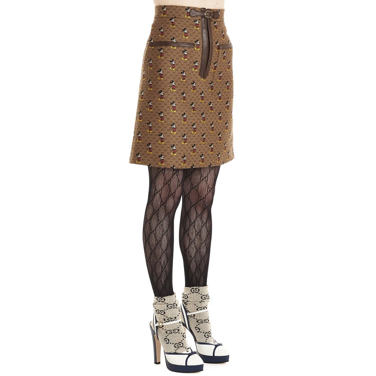 (WMNS) Gucci x Disney GG Mickey Mouse Skirt For Brown 602249-Z8AHJ-9549