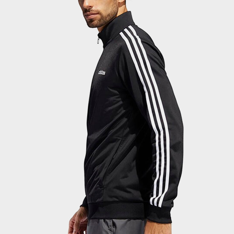 adidas Stand Collar Casual Sports Running Jacket Black FM5770