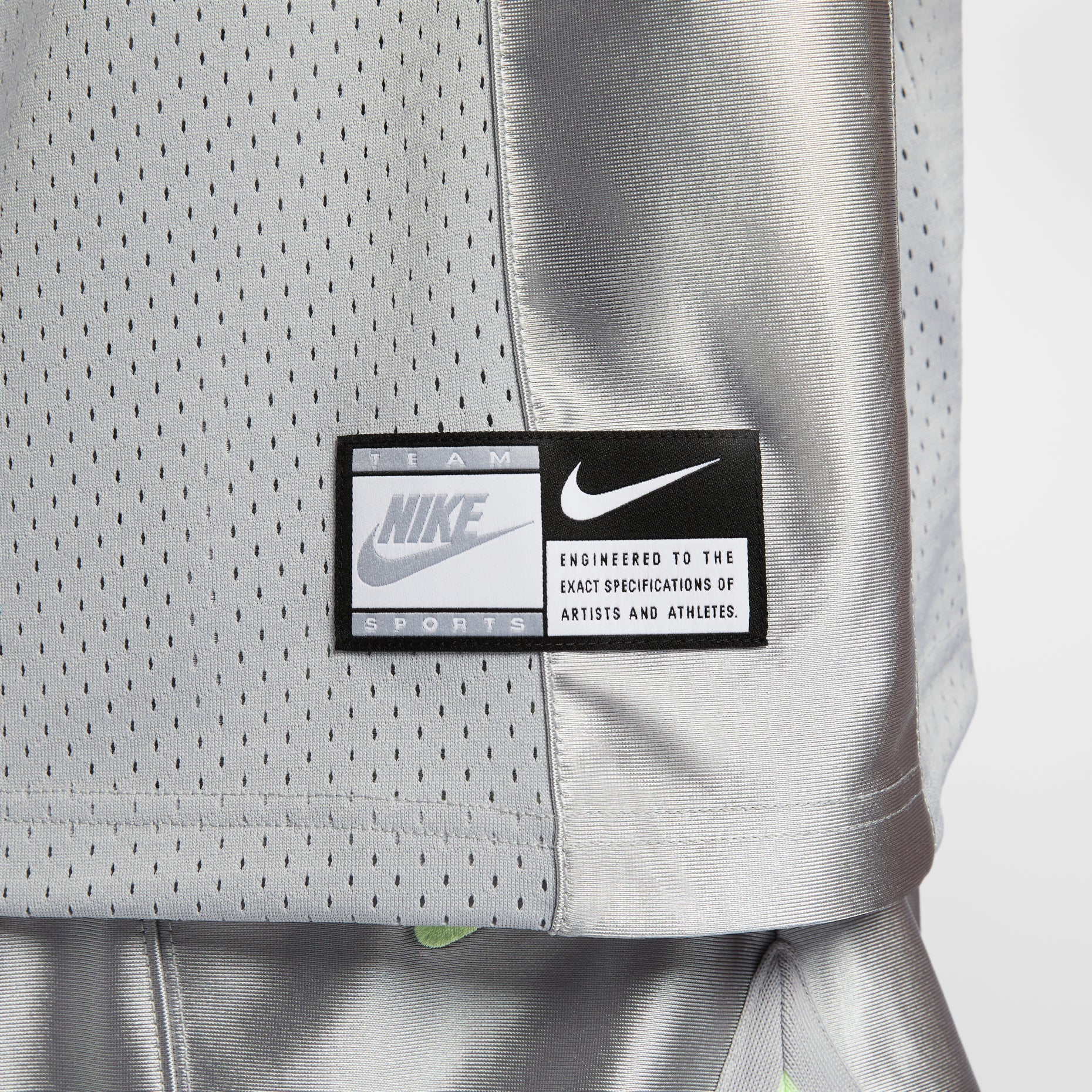 (WMNS) Nike Sportswear Street Oversized Graphic Jersey Top Asia Sizing 'Smoke Grey Barely Volt' HJ0281-077
