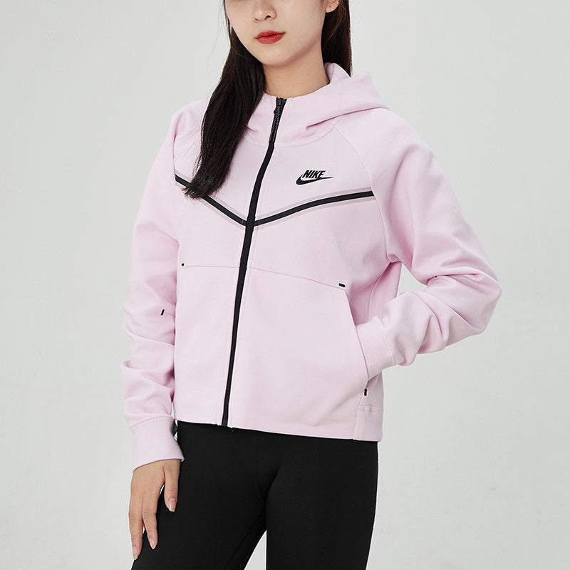 (WMNS) Nike Logo Printing Hooded Jacket Pink CW4299-695
