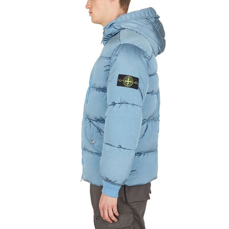 STONE ISLAND Hooded Down Jacket 'Mid Blue' 771543619-V0046