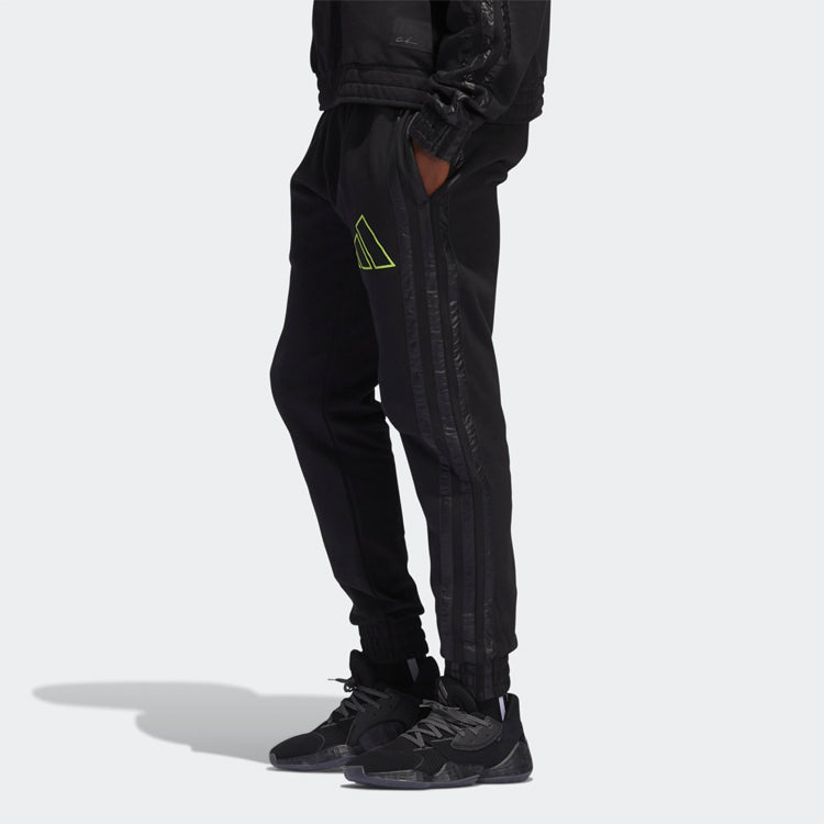 adidas Dp & Hdn Pant Basketball Sports Printing Logo Alphabet Knit Long Pants Black GM4918