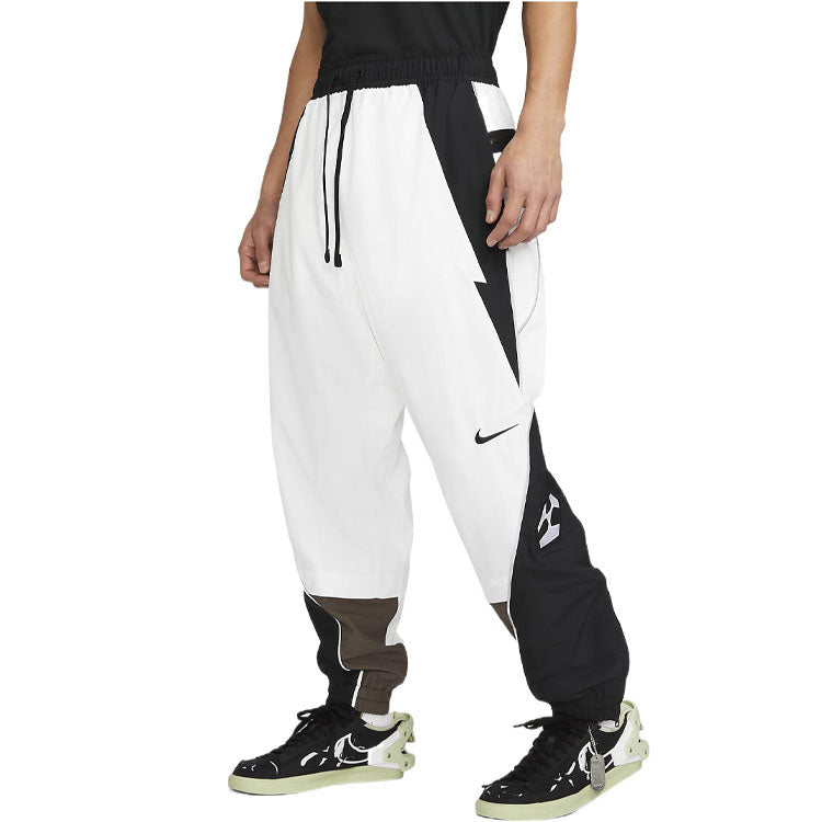 Men's Nike x ACRONYM Crossover Contrast Color Stitching Logo Printing Sports Pants/Trousers/Joggers Us Edition White CU0468-100