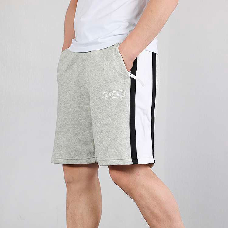 Nike Air French Terry Drawstring Zipper Pocket Casual Sports Shorts Gray CJ9948-050
