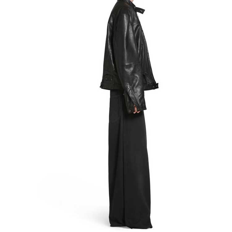Balenciaga FW23 Deconstructed Zip Up Jacket 'Black Soft Buffalo Skin' 768749TMS031000