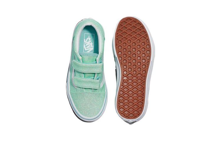 (PS) Vans Old Skool Hook and Loop Glitter Shoes 'Aqua' VN0A38HDO33
