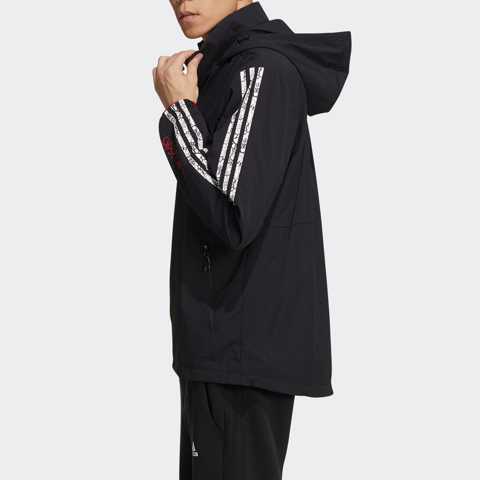 adidas VD Windbreaker Stripe Casual Sports Jacket Black GV5151