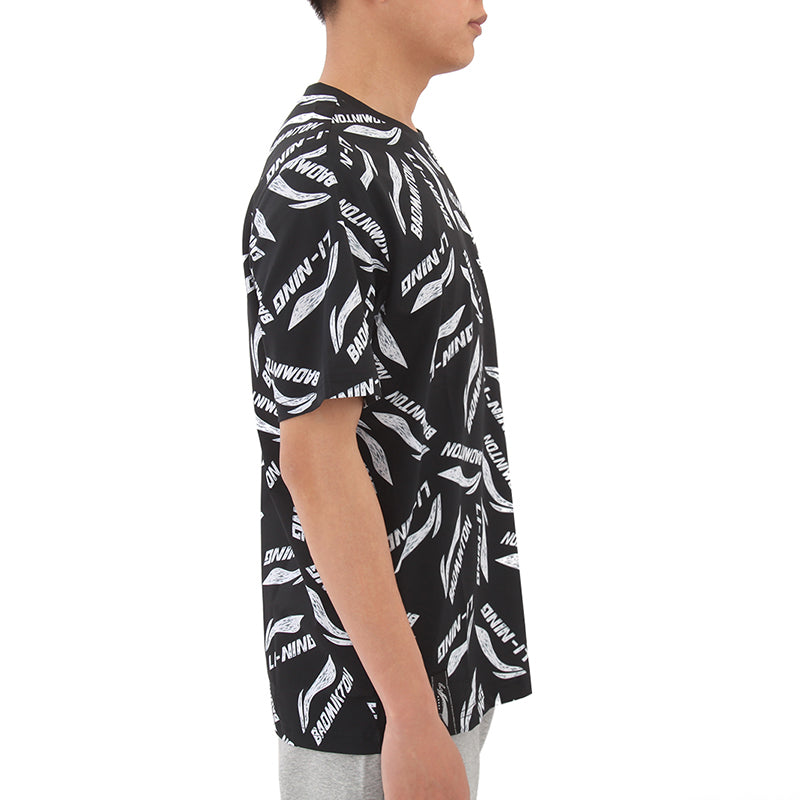 Li-Ning All-Over Print Quick-Drying T-shirt 'Black' AHSR867-5