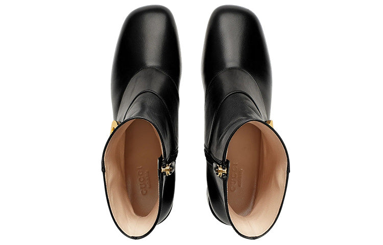 (WMNS) Gucci Blondie Ankle boot 'Black Leather' 700016-C9D00-1000