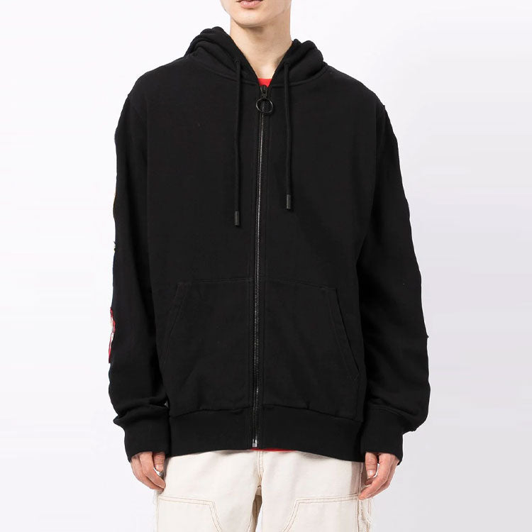 Men's Off-White Back Arrow Zipper Black OMBB030G20FLE0011000