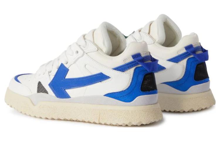 (WMNS) Off-White Sponge Mid-Top Sneakers 'White Blue' OWIA271F23LEA0010169