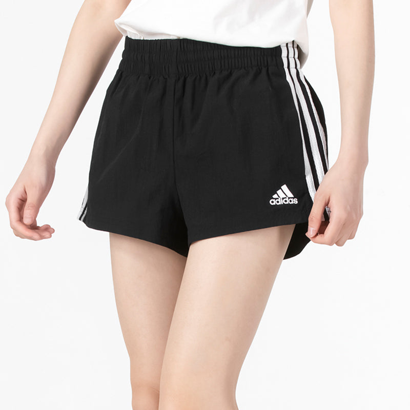 (WMNS) adidas Essentials 3-Stripes Woven Shorts Loose Fit Asia Sizing 'Black White' HE9345