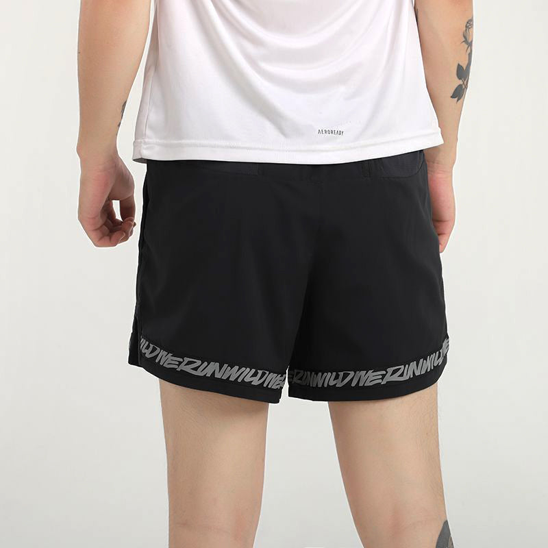 Nike Alphabet Printing Running Sports Shorts Black CU5714-010