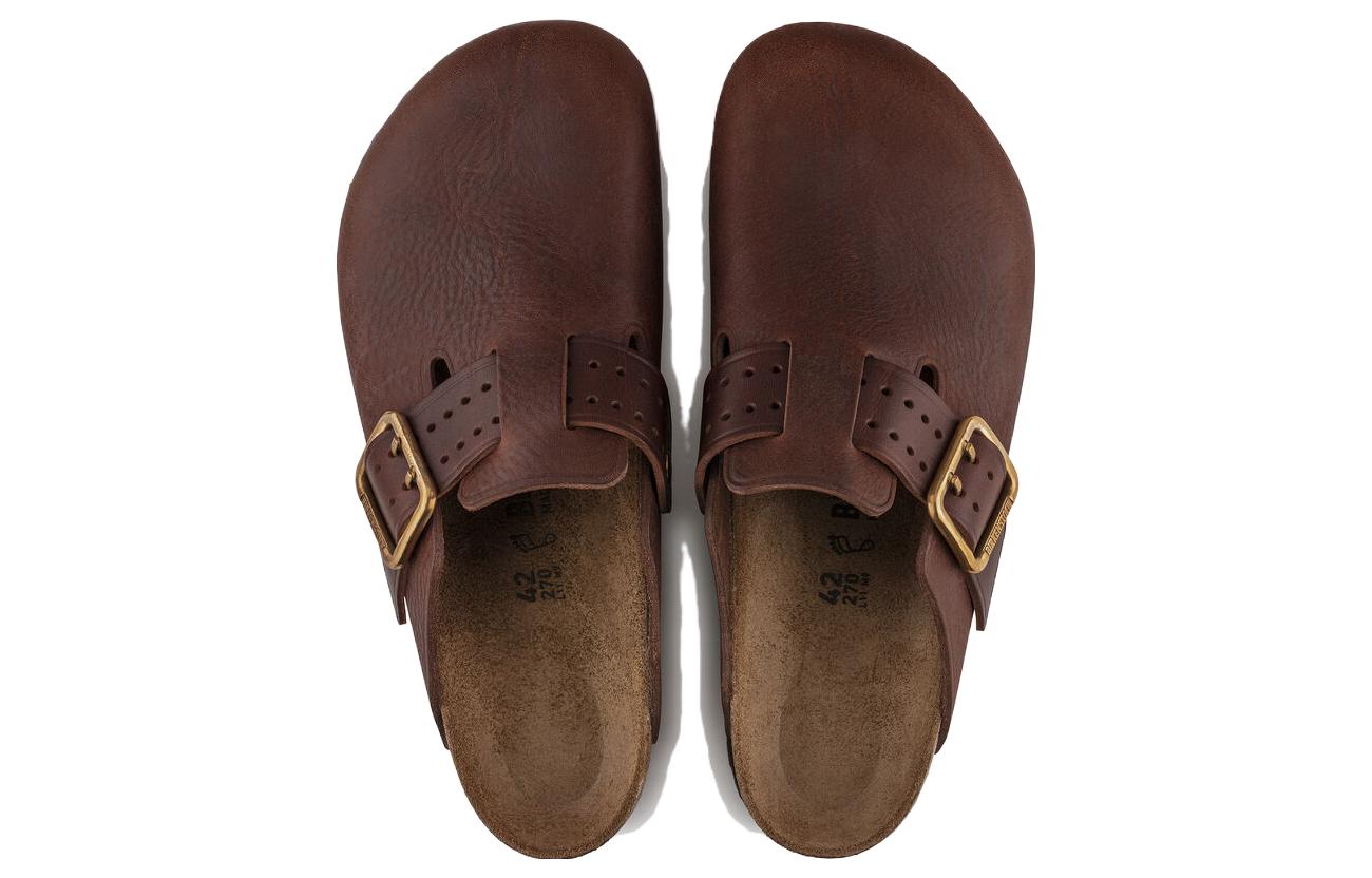 Birkenstock Boston Bold Natural Leather 'Roast' 1022589