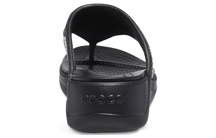 (WMNS) Crocs Monterey Metallic Stylish Black Slippers 206850-001