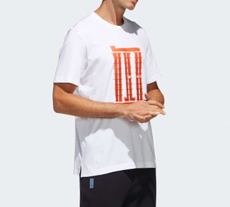 adidas Series Athleisure Casual Sports Short Sleeve White GL8192