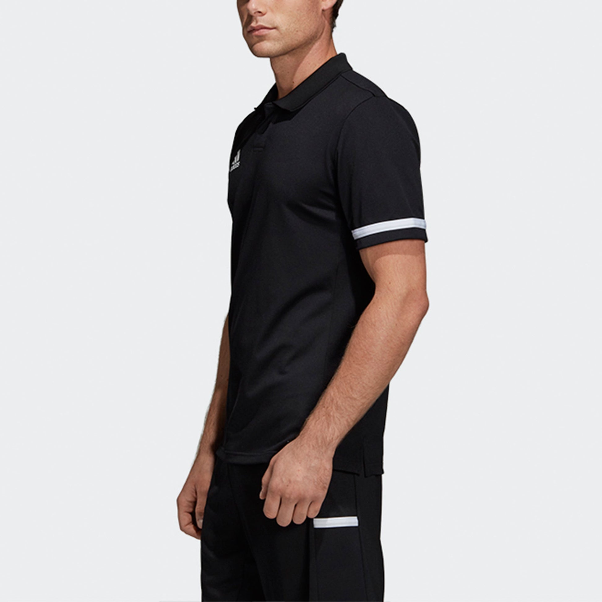 adidas T19 Polo M Athleisure Casual Sports Badminton Short Sleeve Polo Shirt Black DW6888