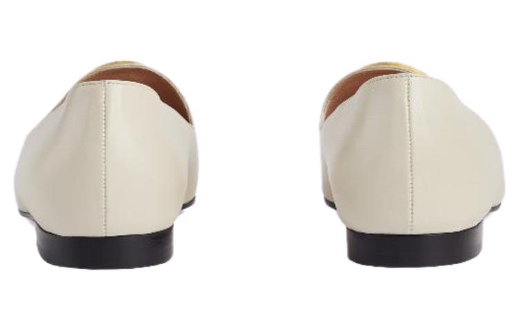 (WMNS) Gucci Logo Plaque Loafers 'White' 723395-C9D00-9022