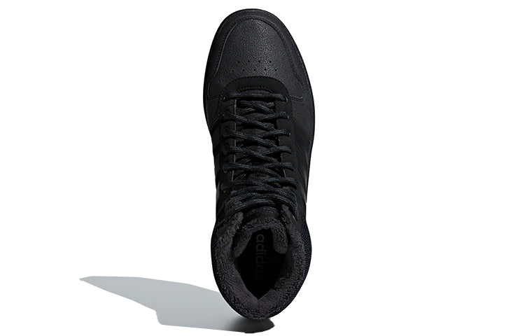 adidas Hoops 2.0 Mid Tumbled Stripes 'Triple Black' B44621