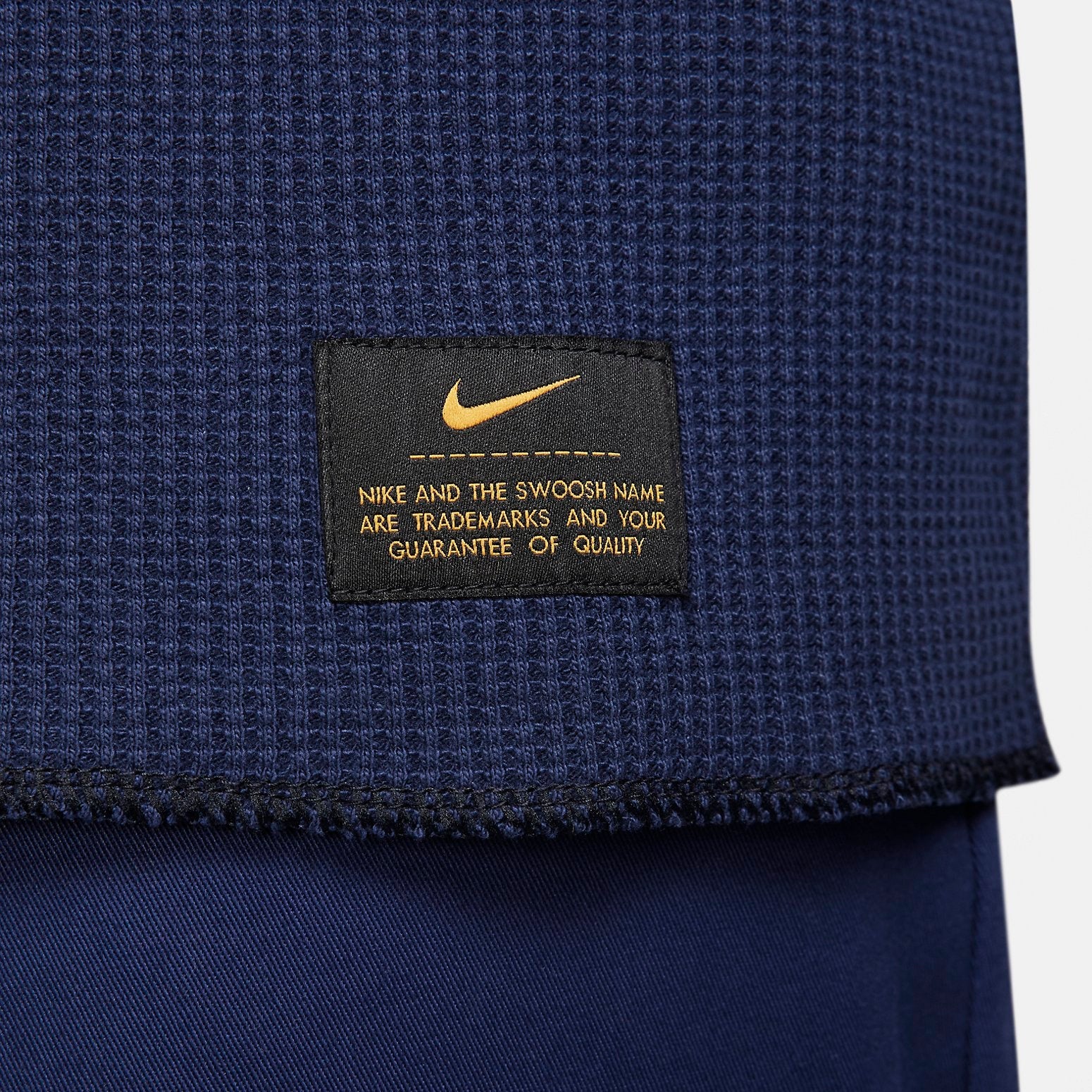 Nike Long-Sleeve Heavyweight Waffle Top 'Dark Obsidian' DX0894-451