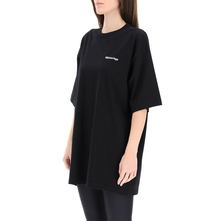 Balenciaga SS21 BB Letter Logo Round-neck Black 641655TJV871070