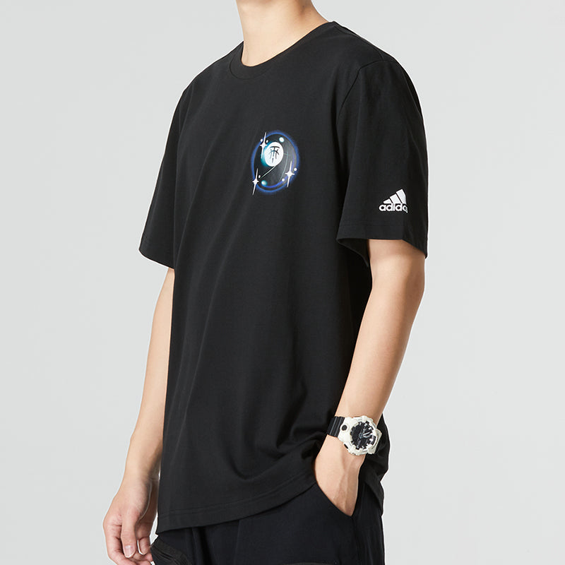 Men's adidas Tmac Tee 8 Alphabet Athleisure Casual Sports Round Neck Short Sleeve Black T-Shirt HS8523
