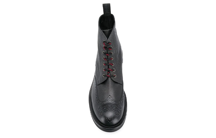 Alexander McQueen Pebble Grain Commando Boots 'Black' 575433WHSZ21081