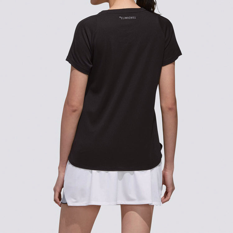 (WMNS) adidas CLMCH TEE Tennis Sports Short Sleeve Black DQ2947