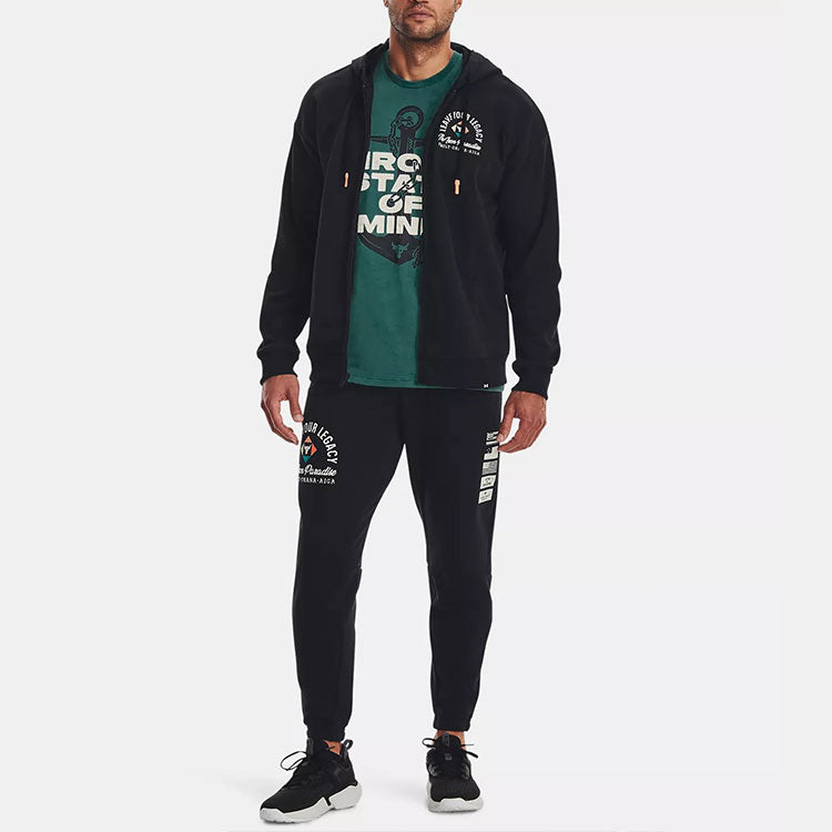 Under Armour Project Rock Heavyweight Terry Full-Zip Hoodie 'Black' 1377436-001