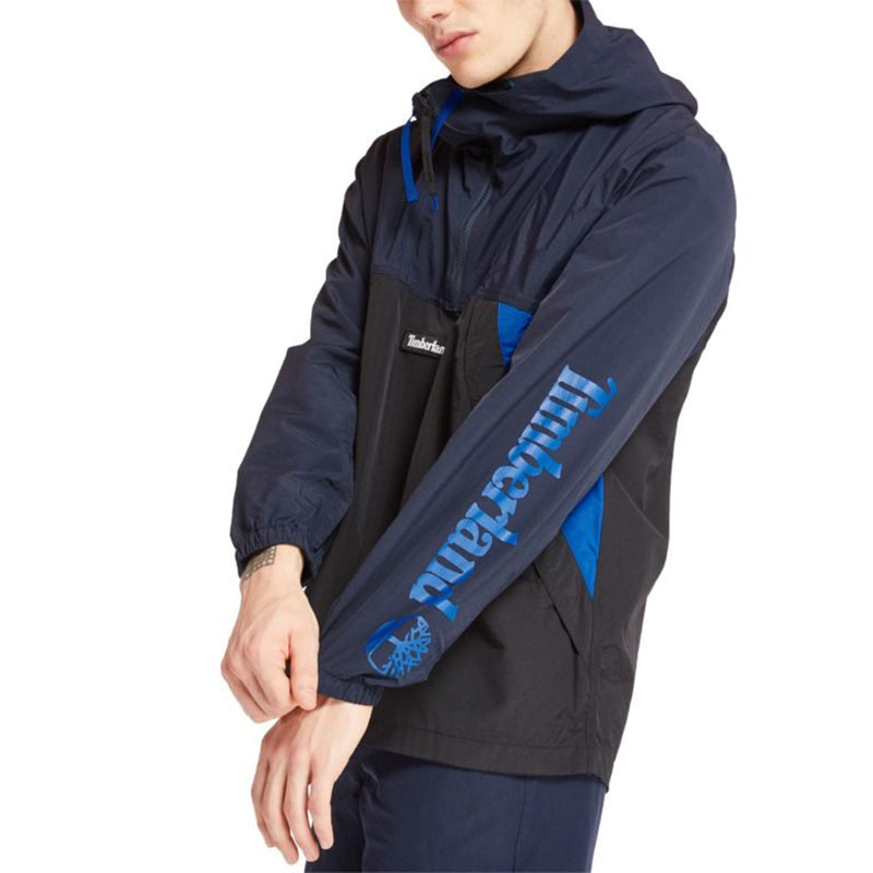 Men's Timberland Sleeve Logo Large Pocket Jacket Navy Blue A1Z8GW89