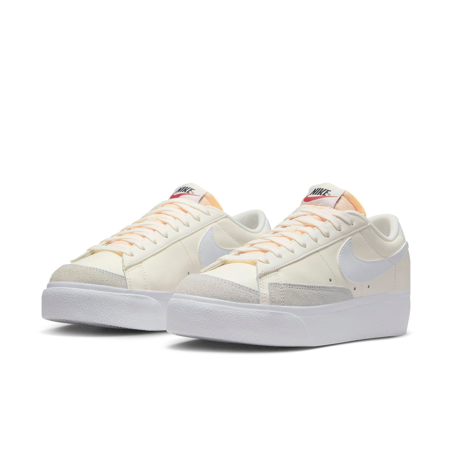 (WMNS) Nike Blazer Low Platform Classic Casual Skateboarding Shoes Yellow White DJ0292-108