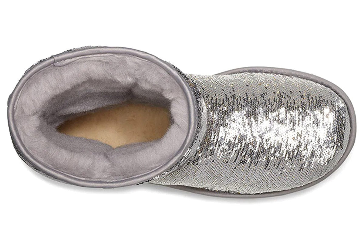 (WMNS) UGG Classic Short Cosmos Sequin Silver 1103796-SGLD