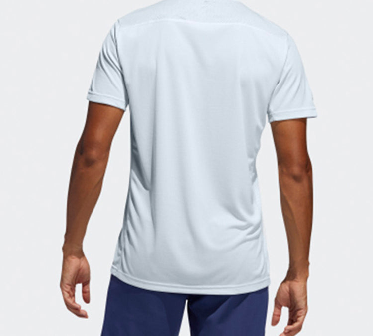 adidas Own The Run Tee Round-neck Short-sleeve Tee Men Light Blue FQ7254