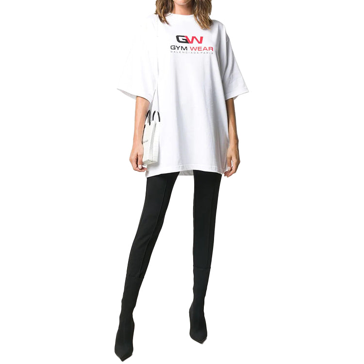 Balenciaga Gym Wear Loose Short Sleeve White 620941TIVD59000
