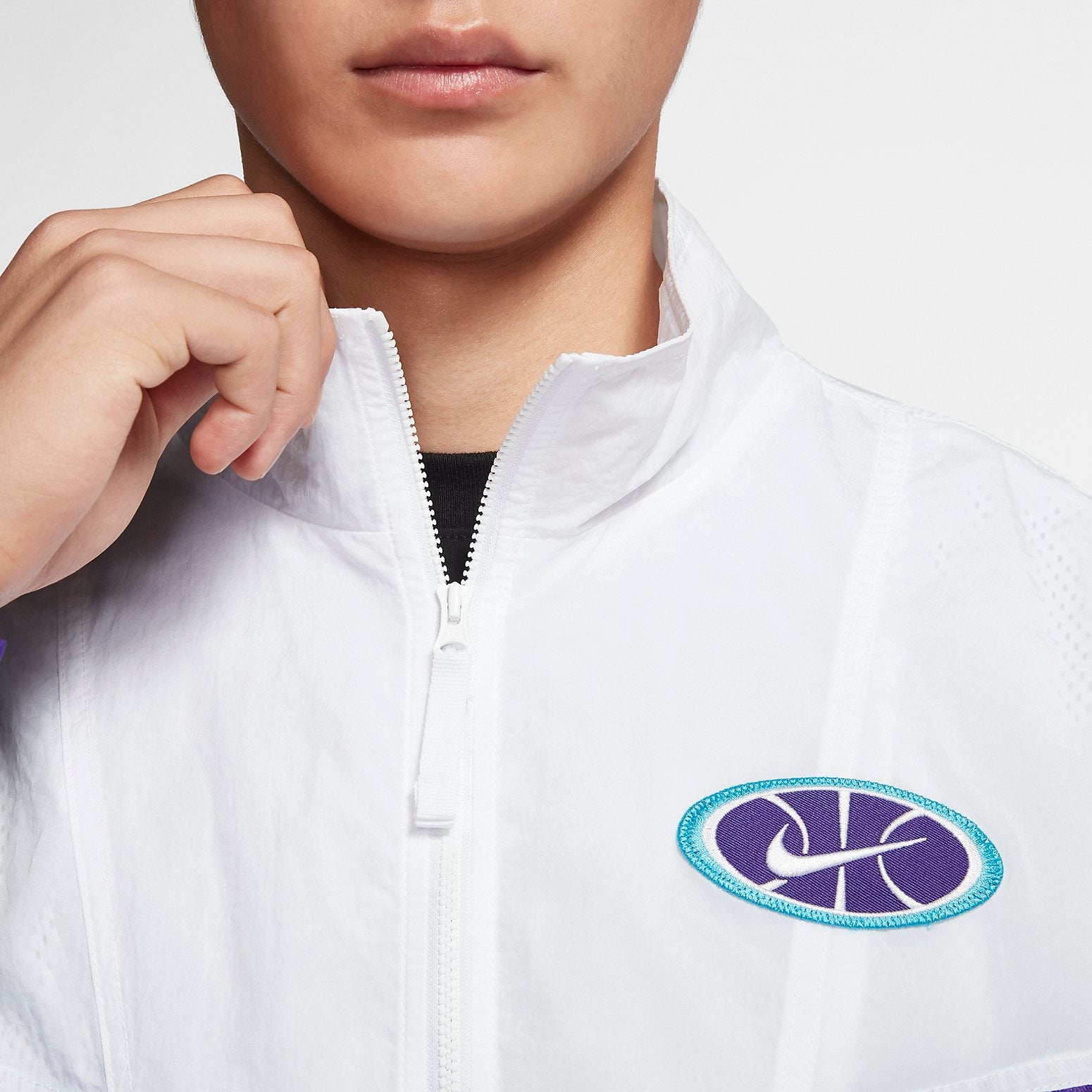 Nike Throwback Basketball Jacket 'White Purple' AV9756-103