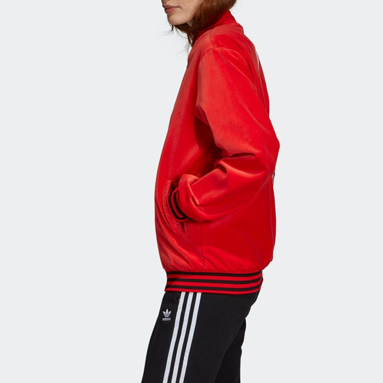 (WMNS) adidas originals Casual Sports Zipper Jacket Red FH8560