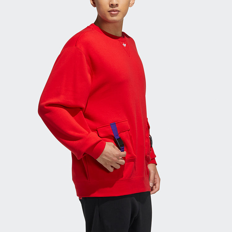 adidas originals Cny Crew Series Cargo Pocket Round Neck Pullover Red GR0219