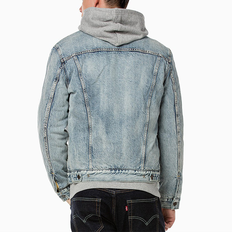Levis Sherpa Trucker Cotton Denim Jacket For Men Blue 16365-0049
